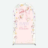 Aperturee Aperturee Floral Bow Baby In Bloom Gender Reveal Arch Backdrop